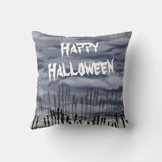 ハロウィンパーソナライズされたミイラ投げクッション クッション (裏面)