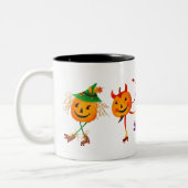 ハロウィンパーソナライズされたローラースケートカボチャ ツートーンマグカップ (左)