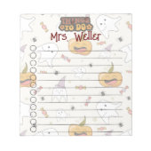 ハロウィンパーソナライズされたーをテーマにしたカボチャ、幽霊 ノートパッド (正面)