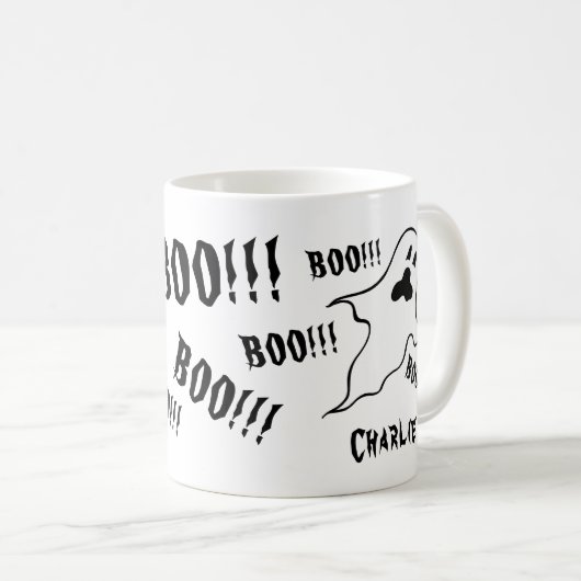 ハロウィンパーソナライズされた不気味幽霊たちコーヒーマグ コーヒーマグカップ (正面右)