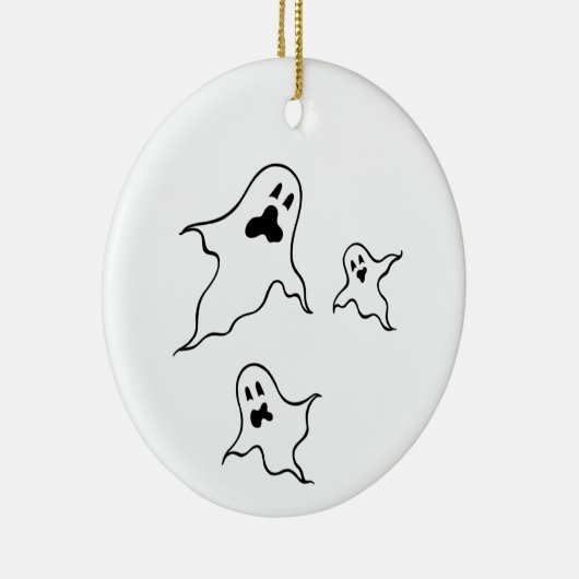 ハロウィンパーソナライズされた不気味幽霊たちツリーオーナメント セラミックオーナメント (右)