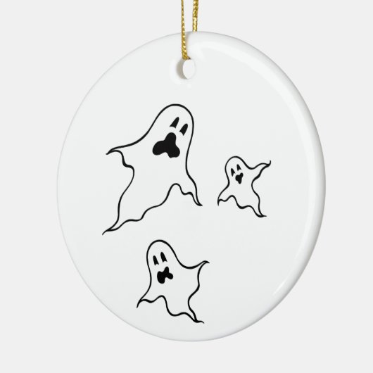 ハロウィンパーソナライズされた不気味幽霊たちツリーオーナメント セラミックオーナメント (左)