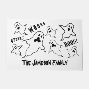 ハロウィンパーソナライズされた不気味幽霊たち形式 ドアマット
