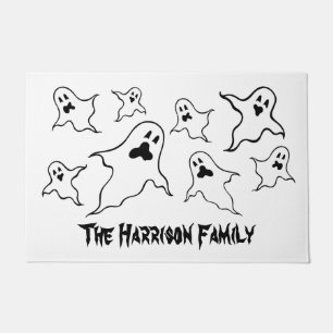 ハロウィンパーソナライズされた不気味幽霊たち形式 ドアマット