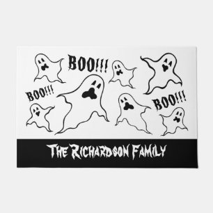 ハロウィンパーソナライズされた不気味幽霊たち形式 ドアマット