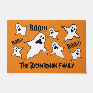 ハロウィンパーソナライズされた不気味幽霊たち形式 ドアマット