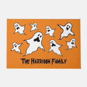 ハロウィンパーソナライズされた不気味幽霊たち形式 ドアマット