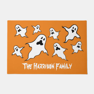 ハロウィンパーソナライズされた不気味幽霊たち形式 ドアマット