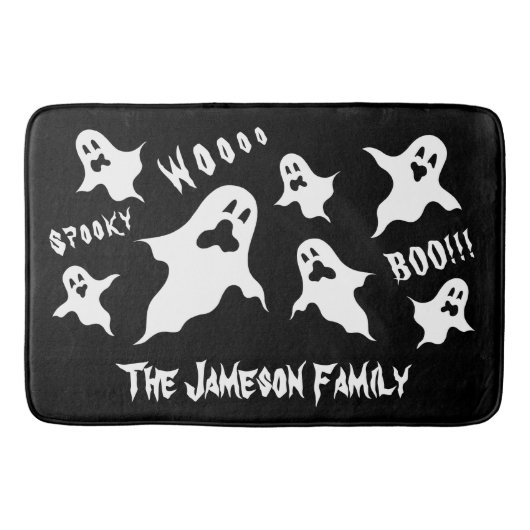 ハロウィンパーソナライズされた不気味幽霊バスマット バスマット (正面)
