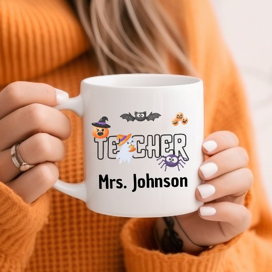 ハロウィンパーソナライズされた先生かわいいギフトおもしろい コーヒーマグカップ