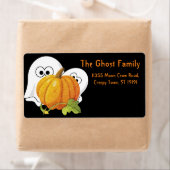 ハロウィンパーソナライズされた幽霊たちカボチャラベル ラベル (インサイチュ)