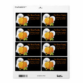 ハロウィンパーソナライズされた幽霊たちカボチャラベル ラベル (フルシート)