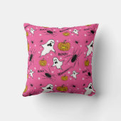 ハロウィンパーソナライズされた幽霊、カボチャ、スパイダー クッション (裏面)