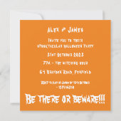 ハロウィンパーソナライズされた幽霊、カボチャ、スパイダー 招待状 (裏面)