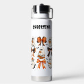 ハロウィンパーソナライズされた幽霊、書籍とこうもり ウォーターボトル (背面)