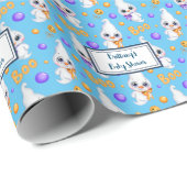 ハロウィンパーソナライズされた男の赤ちゃんベビーシャワー ラッピングペーパー (ロールコーナー)