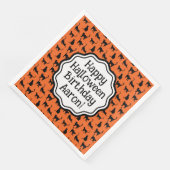 ハロウィンパーソナライズされた誕生日オレンジブラックキャット (コーナー)