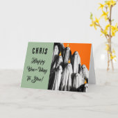 ハロウィンパーソナライズされた誕生日カード カード (黄色い花)