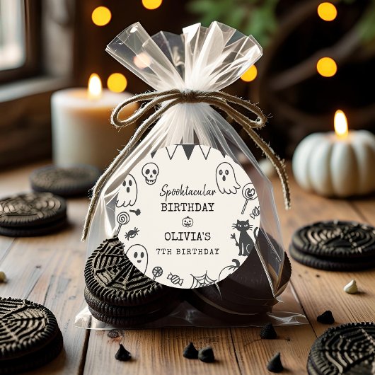 ハロウィンパーソナライズされた誕生日紙 ラウンドシール