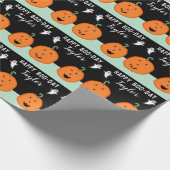 ハロウィンパーソナライズされた誕生日 ラッピングペーパー (角)
