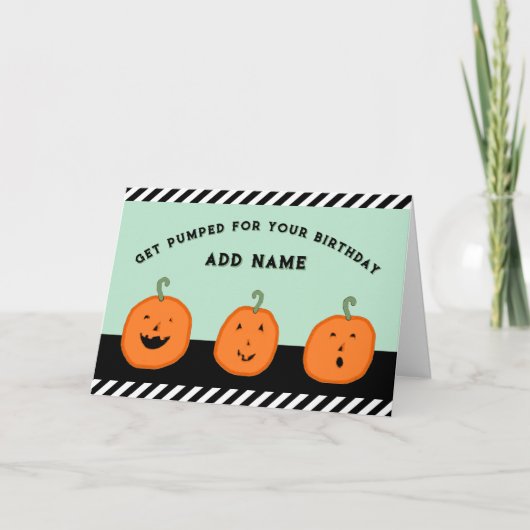 ハロウィンパーソナライズされた10月誕生日 カード (正面)