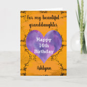 ハロウィンパーソナライズされた16th誕生日孫娘 カード (正面)