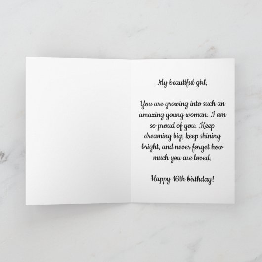 ハロウィンパーソナライズされた16th誕生日孫娘 カード (内部)