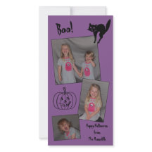 ハロウィンパーソナライズなカード(猫、カボチャ)