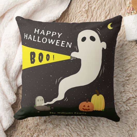 ハロウィンパーソナライズド かわいいお化け クッション (ブランケット)
