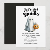 ハロウィンパーティーだよ、怖い雰囲気を楽しもう 招待状 (正面/裏面)