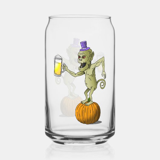 ハロウィンパーティーでゴーストと乾杯 ガラス缶 (正面)