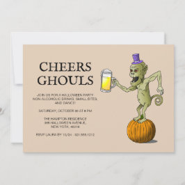 ハロウィンパーティーでゴーストと乾杯 招待状