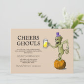 ハロウィンパーティーでゴーストと乾杯 招待状 (スタンド正面)