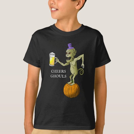 ハロウィンパーティーでゴーストと乾杯 Tシャツ (正面)