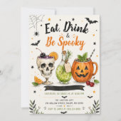 ハロウィンパーティーで食べて飲んでお化けに扮して 招待状 (正面)
