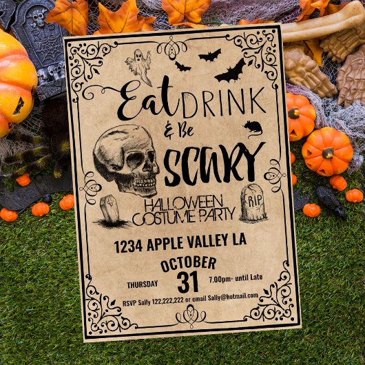 ハロウィンパーティーで食べて飲んでゾクゾクしよう 招待状