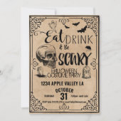ハロウィンパーティーで食べて飲んでゾクゾクしよう 招待状 (正面)