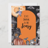 ハロウィンパーティーで食べて飲んで怖がって 招待状 (裏面)