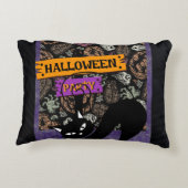 ハロウィンパーティーと黒猫 アクセントクッション (裏面)