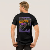 ハロウィンパーティーと黒猫、 トライブレンドTシャツ (裏面全面)