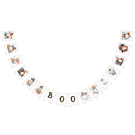 ハロウィンパーティーにぴったりな、遊び心あふれるお化けのバuntingバナー バンティングフラッグ (全)