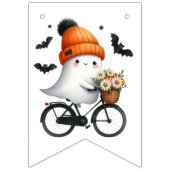 ハロウィンパーティーにぴったりな、遊び心あふれるお化けのバuntingバナー バンティングフラッグ (第1の旗)