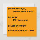 ハロウィンパーティーのおかしい天才 招待状 (裏面)