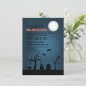 ハロウィンパーティーのおばけの月シルエット 招待状 (スタンド正面)
