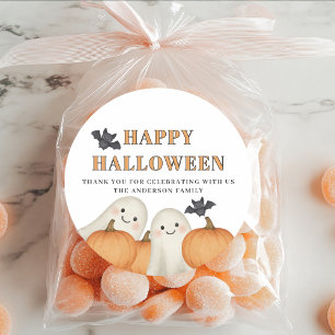 ハロウィンパーティーのおばけカボチャ オーダーメイド ラウンドシール