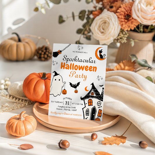 ハロウィンパーティーのおばけ招待状 招待状