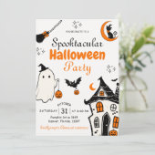 ハロウィンパーティーのおばけ招待状 招待状 (スタンド正面)