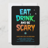 ハロウィンパーティーのお楽しみ「Eat Drink and Be Scary」 招待状 (正面)