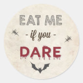 ハロウィンパーティーのお菓子をくれなきゃイタズラしちゃうよ 袋のギフトの装飾のアイデア ラウンドシール (正面)