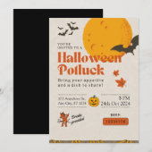 ハロウィンパーティーのお誘い 大人のオフィス向け 招待状 (正面/裏面)